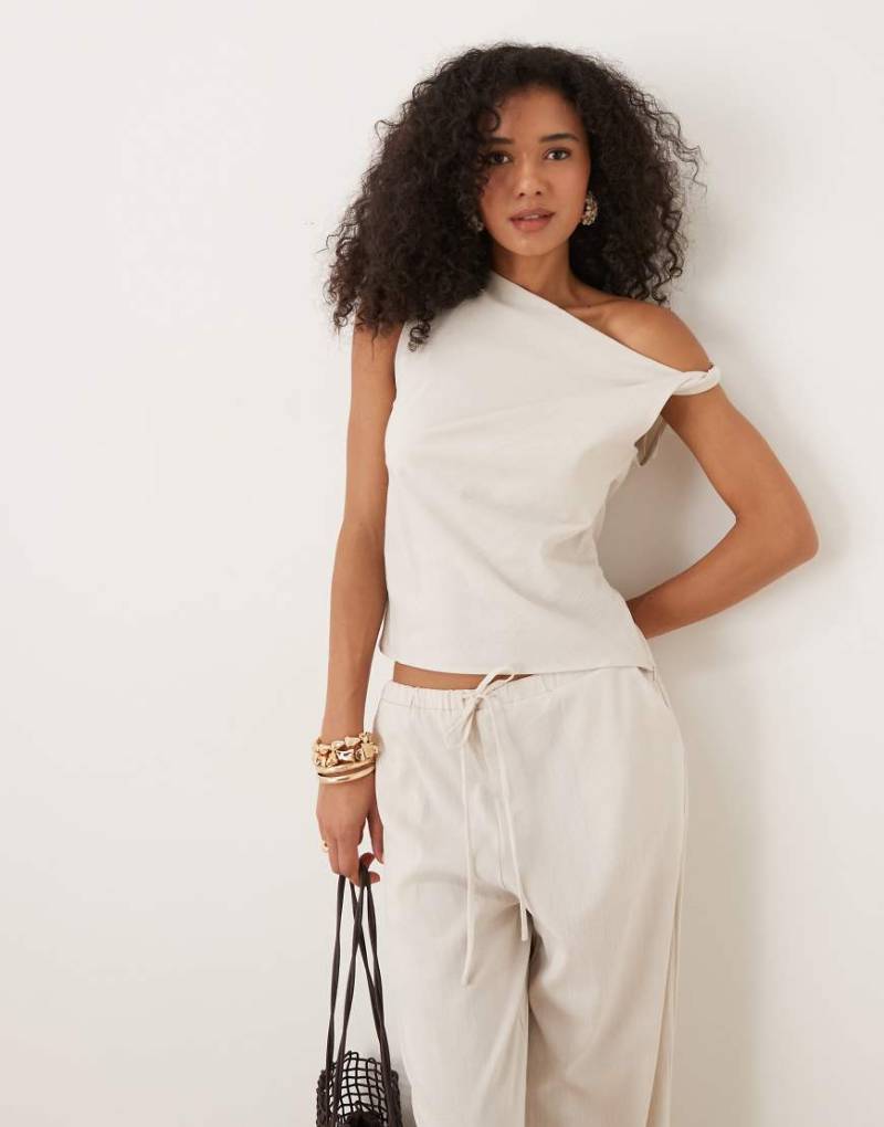 Mango - Geformtes Trägertop in Elfenbein mit verdrehtem Träger, Kombiteil-Neutral von Mango