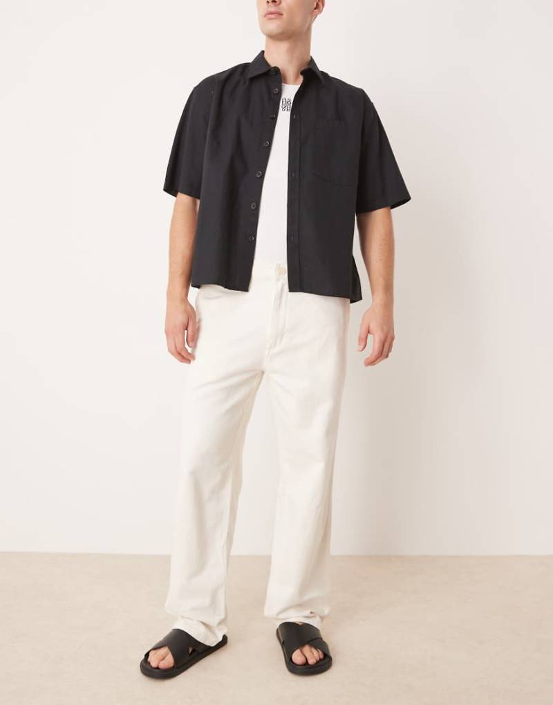 Mango - Gerade Jeans aus Baumwoll- und Leinenmix in Natural-Neutral von Mango