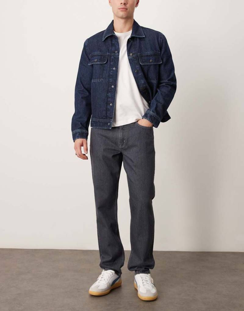 Mango - Gerade geschnittene Jeans in verwaschenem Dunkelblau mit mittelhohem Bund von Mango