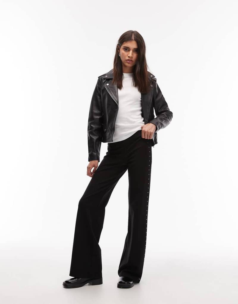 Mango - Gerade geschnittene Leggings in Schwarz mit Nieten von Mango