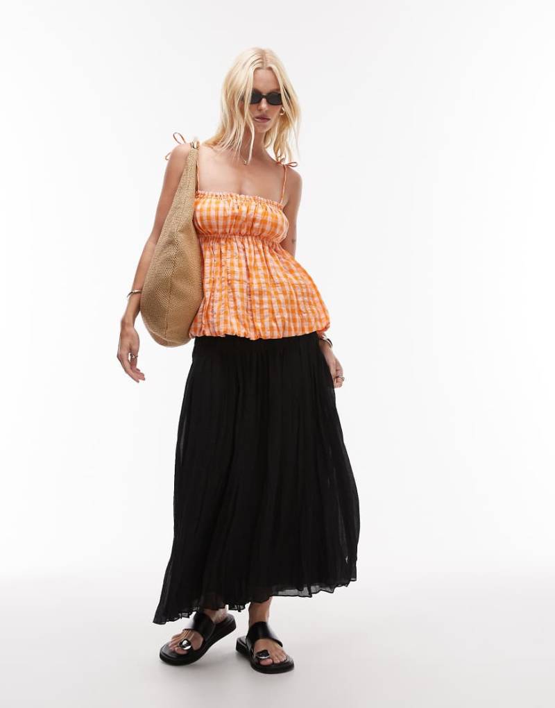 Mango - Geraffter Midirock in Schwarz von Mango