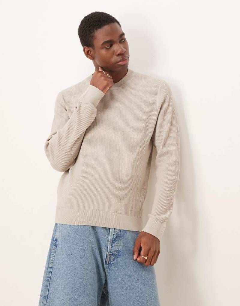 Mango - Gerippter Pullover aus Baumwollmix in Beige-Neutral von Mango