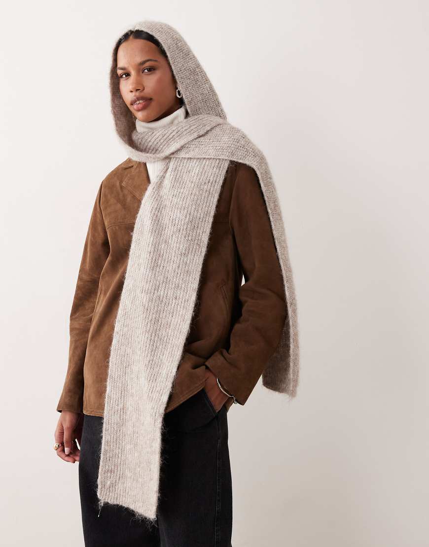 Mango - Gestrickter Rundschal in Hellbeige-Neutral von Mango