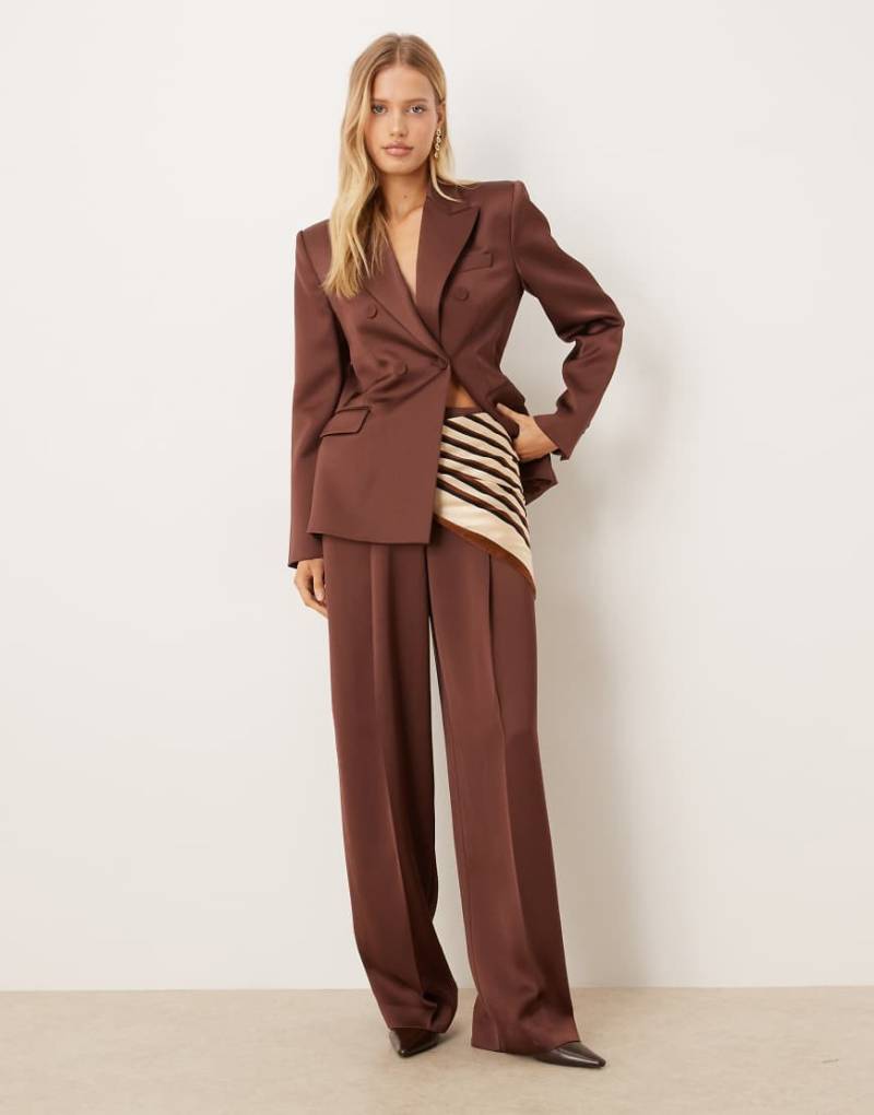 Mango - Gilda - Elegante Hose aus Satin in Braun, Kombiteil-Brown von Mango