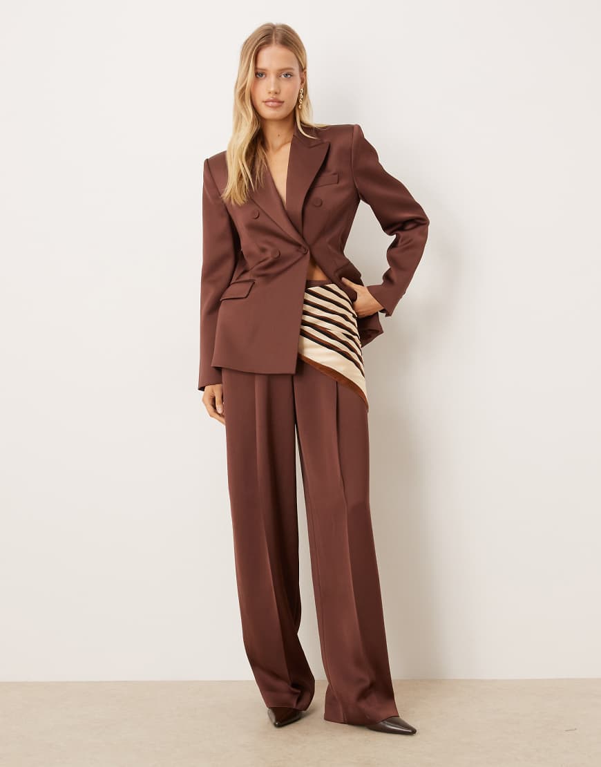 Mango - Gilda - Elegante Hose aus Satin in Braun, Kombiteil-Brown von Mango