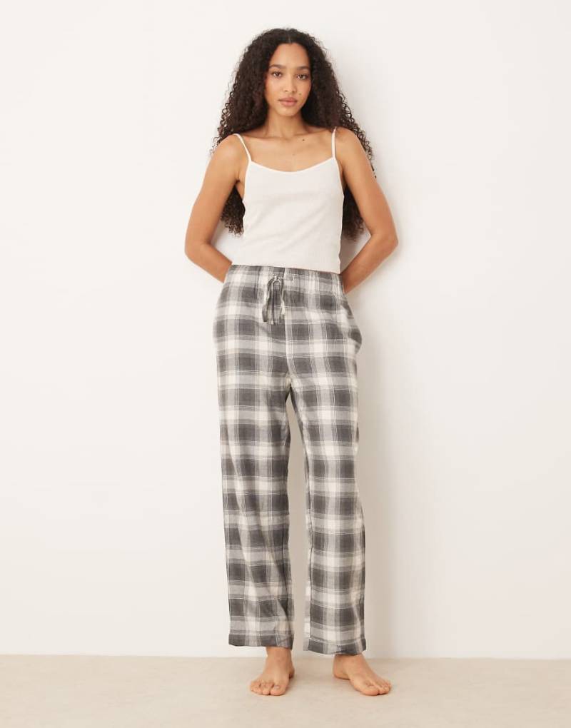 Mango - Grau karierte Pyjamahose aus Flanell von Mango