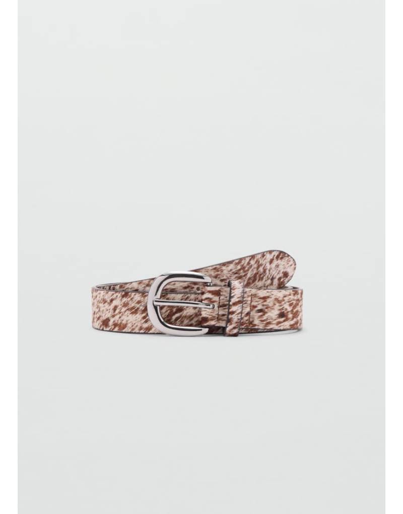 Mango - Gürtel aus Leder in Braun mit Ponyfell-Optik mit Bambifell-Muster-Brown von Mango