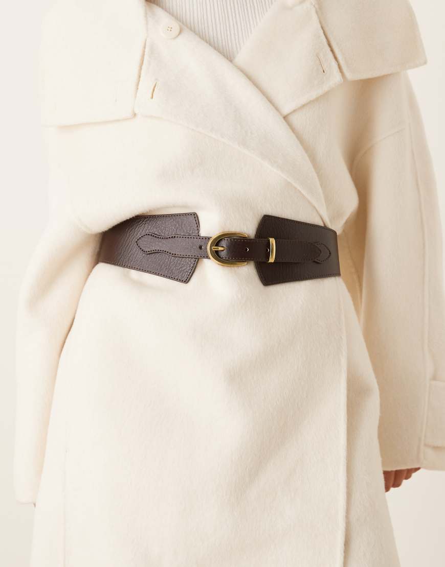 Mango - Gürtel in Dunkelbraun mit breitem Schnallendetail-Brown von Mango