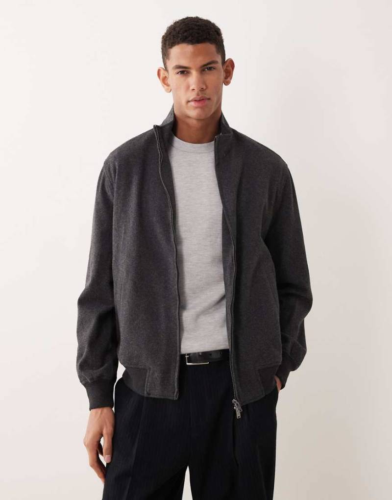 Mango - Harrington-Jacke in Anthrazit mit Reißverschluss-Grau von Mango