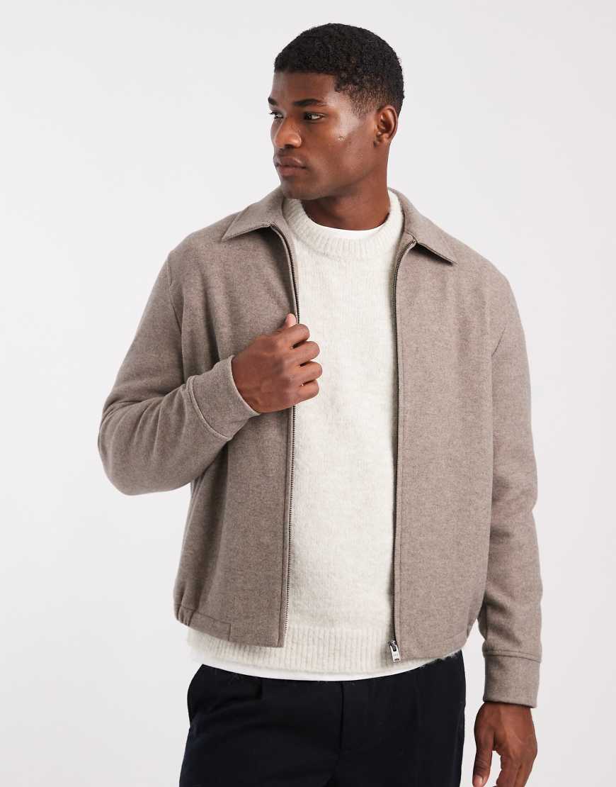 Mango - Harrington-Jacke in Beige mit Reißverschluss-Neutral von Mango
