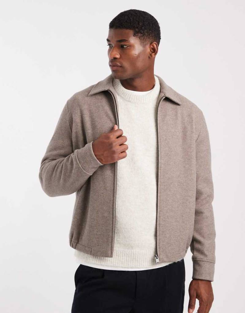 Mango - Harrington-Jacke in Beige mit Reißverschluss-Neutral von Mango