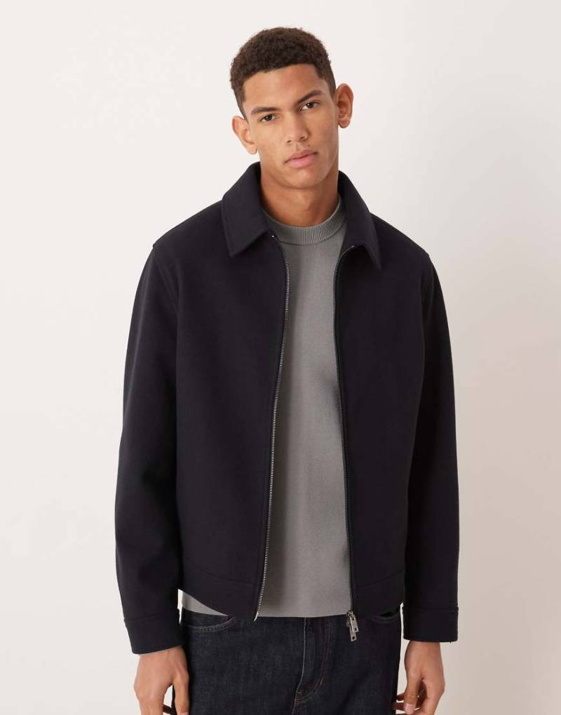 Mango - Harrington-Jacke in Marineblau mit Reißverschluss von Mango