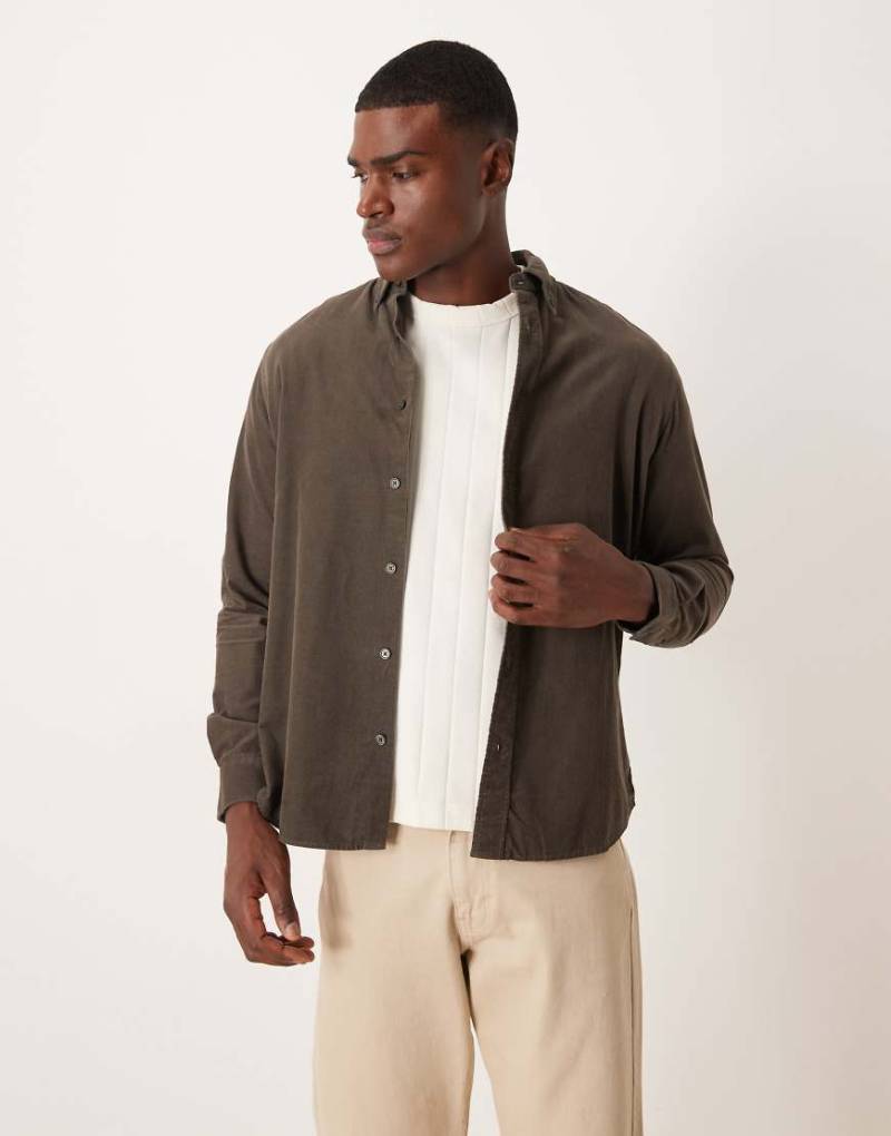 Mango - Hemd aus 100% Baumwollcord in Braun-Brown von Mango