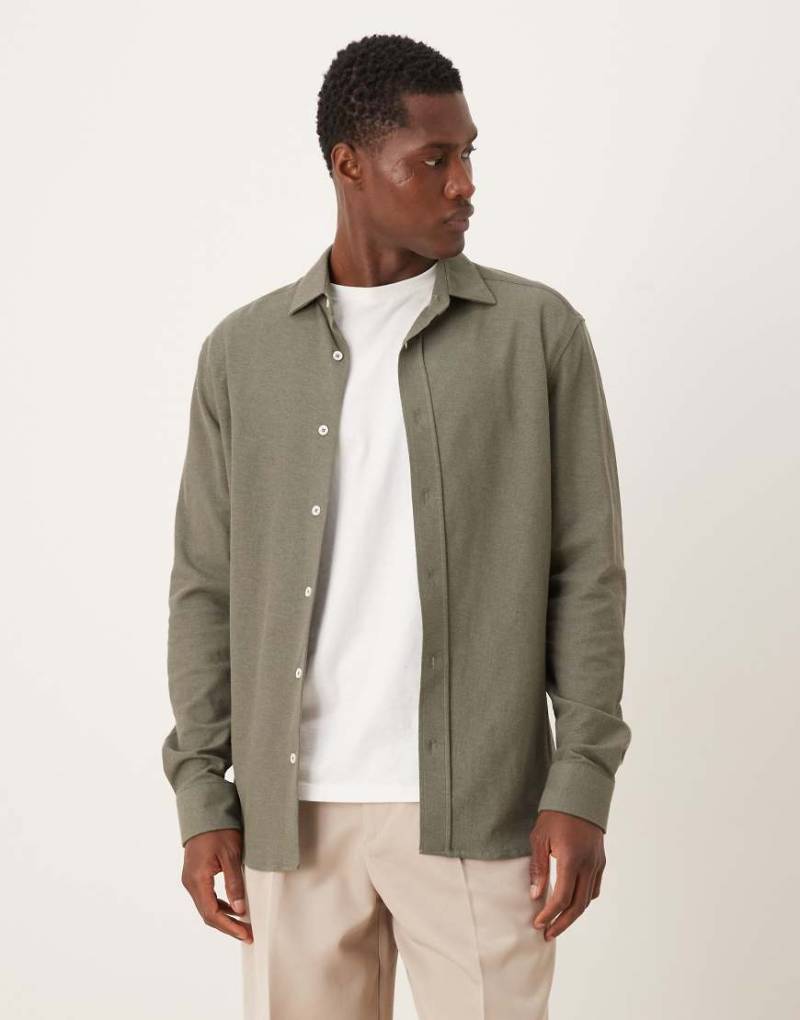 Mango - Hemd aus 100% hochwertiger Baumwolle in Khaki-Grün von Mango