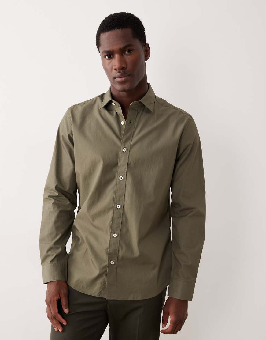 Mango - Hemd aus Baumwolle in hellem Khaki-Grün Mango - Hemd aus Baumwolle in hellem Khaki-Grün von Mango
