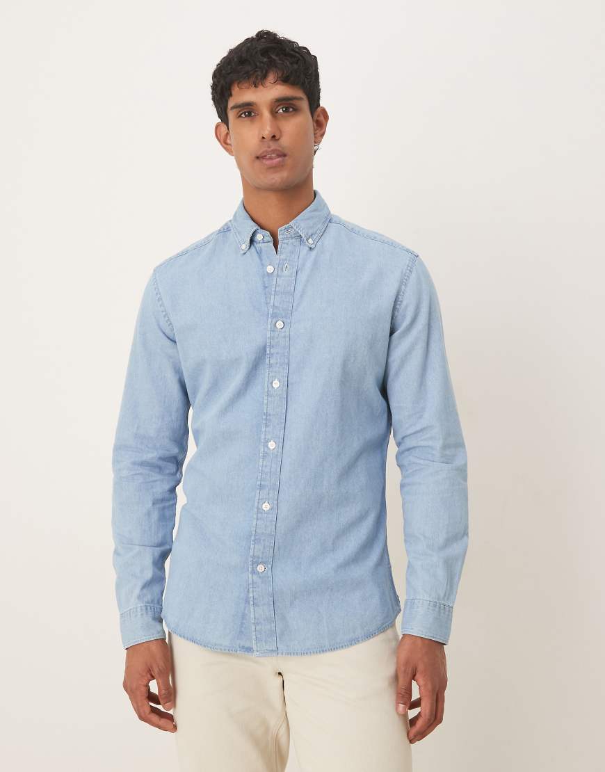 Mango - Hemd aus Baumwollmix in Hellblau Mango - Hemd aus Baumwollmix in Hellblau von Mango