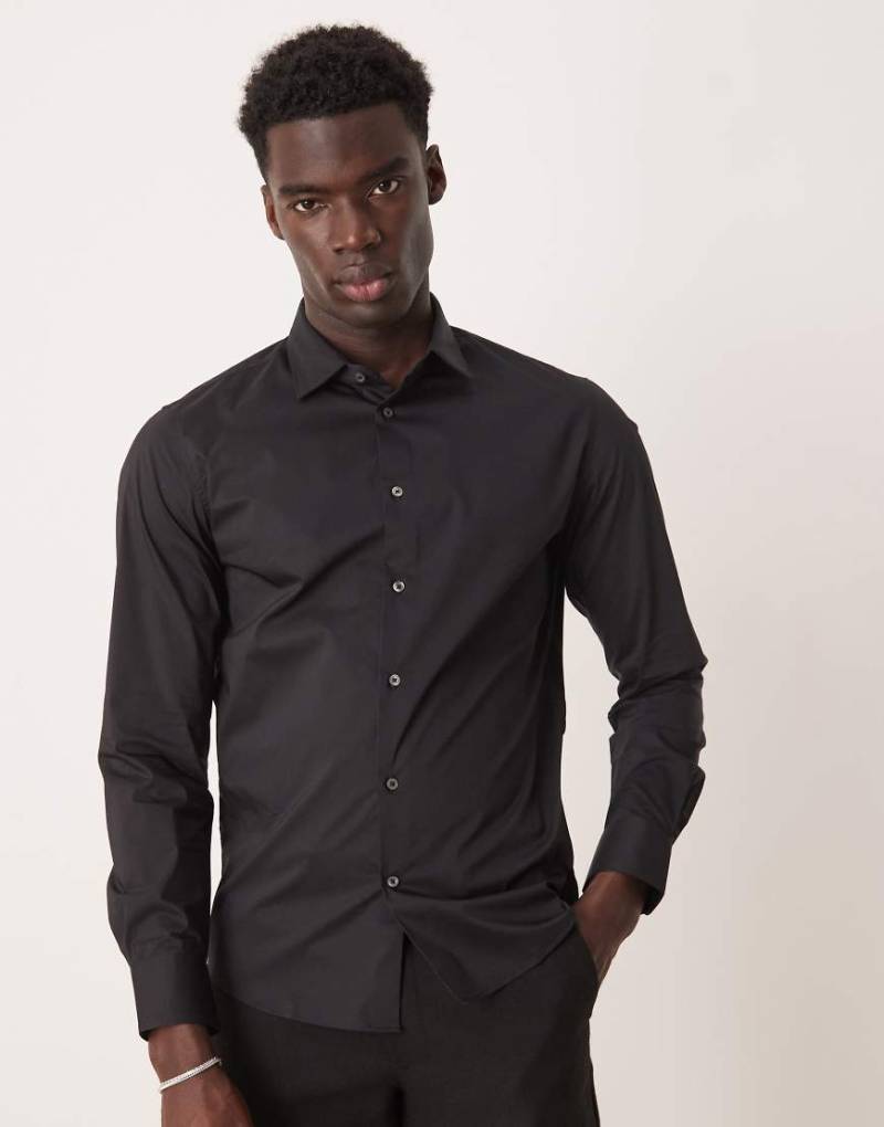 Mango - Hemd in Schwarz mit regulärer Passform-Marineblau von Mango