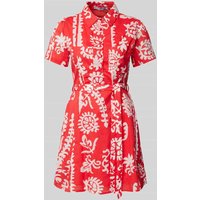 Mango Hemdblusenkleid mit Stoffgürtel Modell 'TROPEZ' in Rot, Größe M von Mango