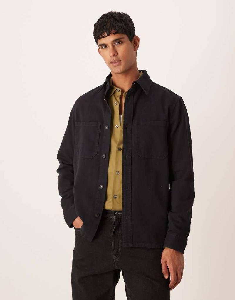 Mango - Hemdjacke aus Baumwolle in Marineblau von Mango