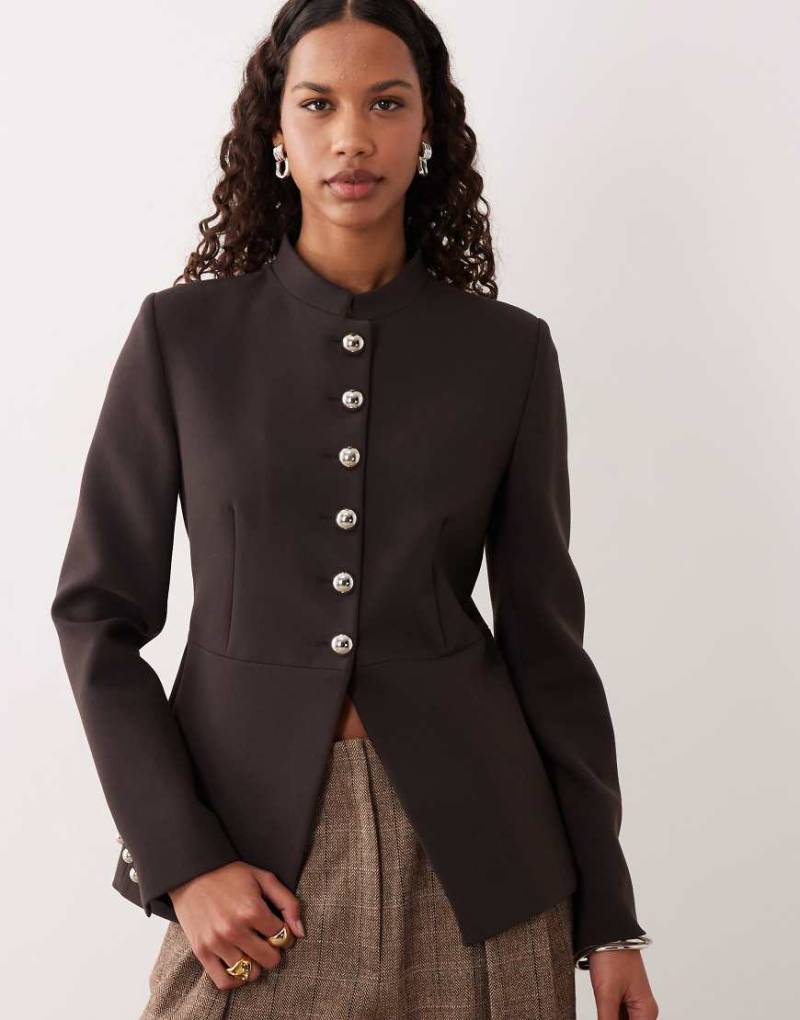 Mango - Hochgeschlossene Utility-Jacke in Braun-Brown von Mango