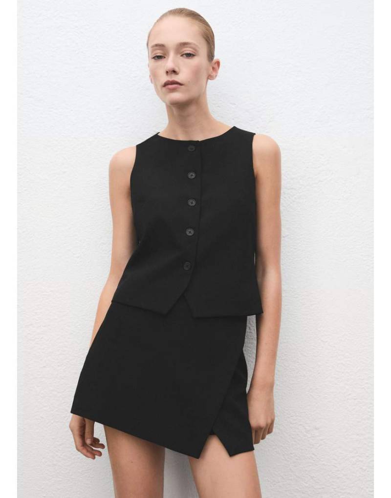Mango - Hochgeschlossene Weste in Schwarz, Kombiteil von Mango