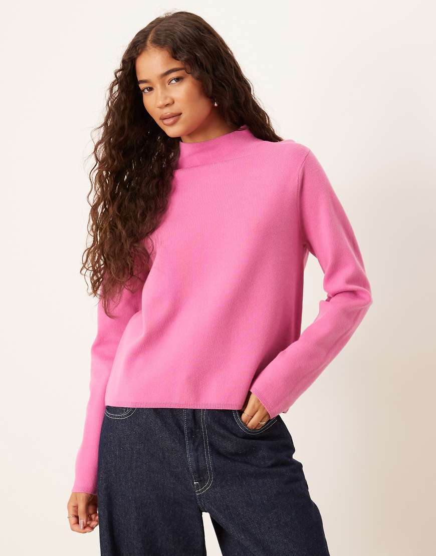 Mango - Hochgeschlossener Pullover in Rosa von Mango