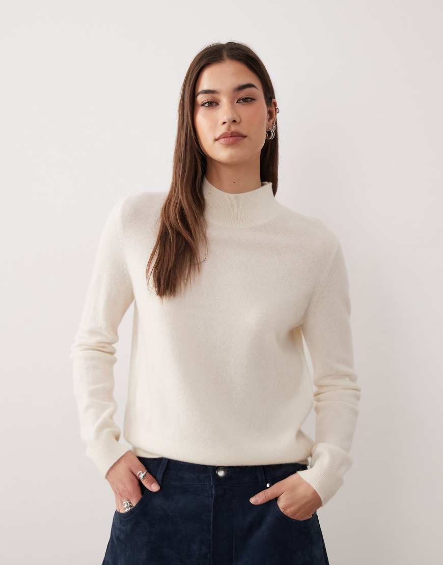 Mango - Hochwertiger, hochgeschlossener Pullover in Beige-Neutral von Mango