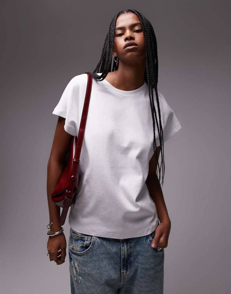 Mango - Hochwertiges T-Shirt in Weiß mit Kappärmeln von Mango