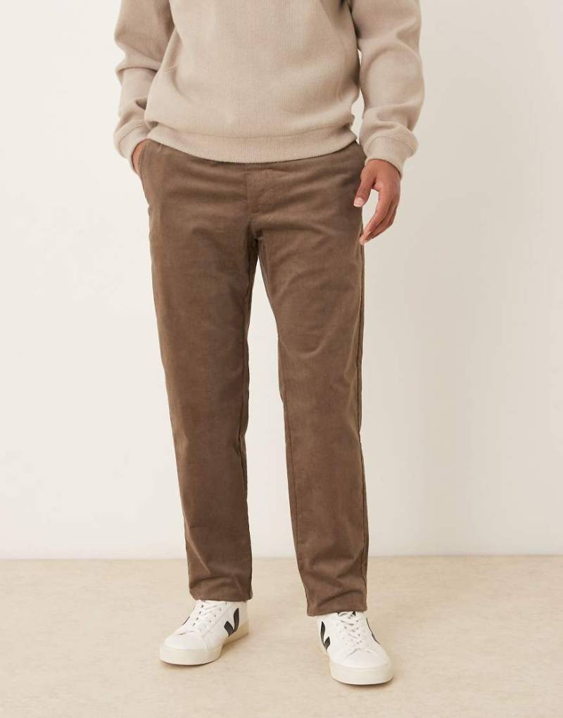 Mango - Hose aus Cord in Grau mit normaler Taillenhöhe von Mango