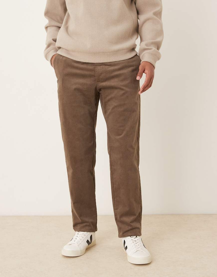 Mango - Hose aus Cord in Grau mit normaler Taillenhöhe von Mango