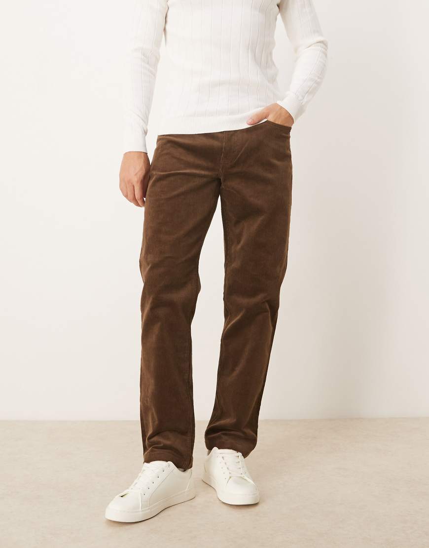 Mango - Hose aus Cord mit schmalem Bein in Braun-Schwarz von Mango