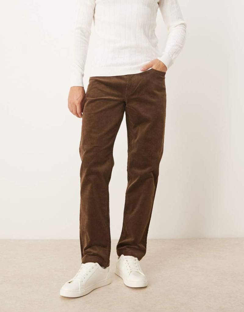 Mango - Hose aus Cord mit schmalem Bein in Braun-Schwarz von Mango