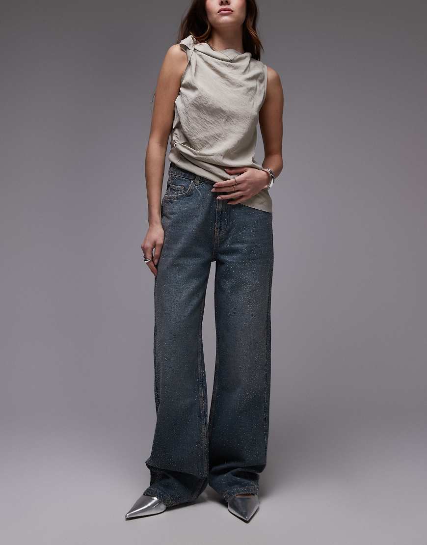 Mango - Isla - Jeans in Blau mit Strassbesatz Mango - Isla - Jeans in Blau mit Strassbesatz von Mango