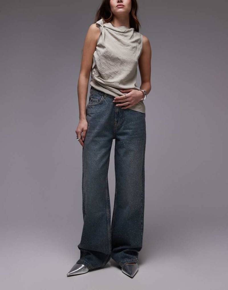 Mango - Isla - Jeans in Blau mit Strassbesatz von Mango