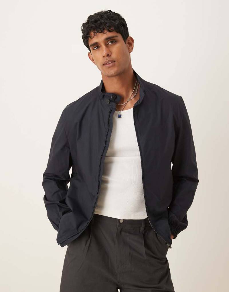 Mango - Jacke aus Baumwolle in Marineblau mit Stehkragen von Mango