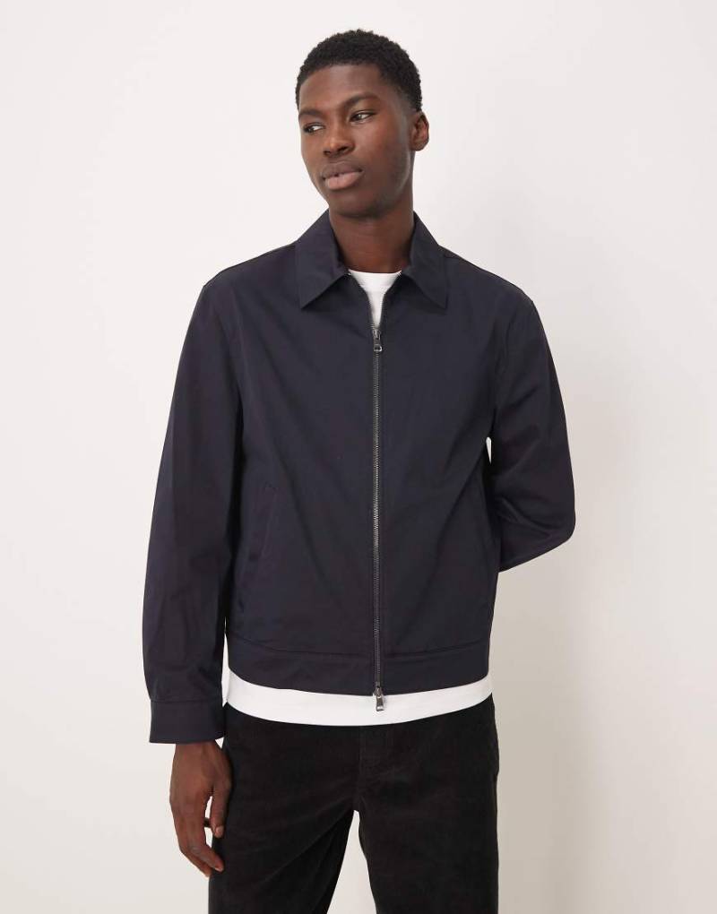 Mango - Baumwollmix-Jacke in Marineblau mit Kragen von Mango