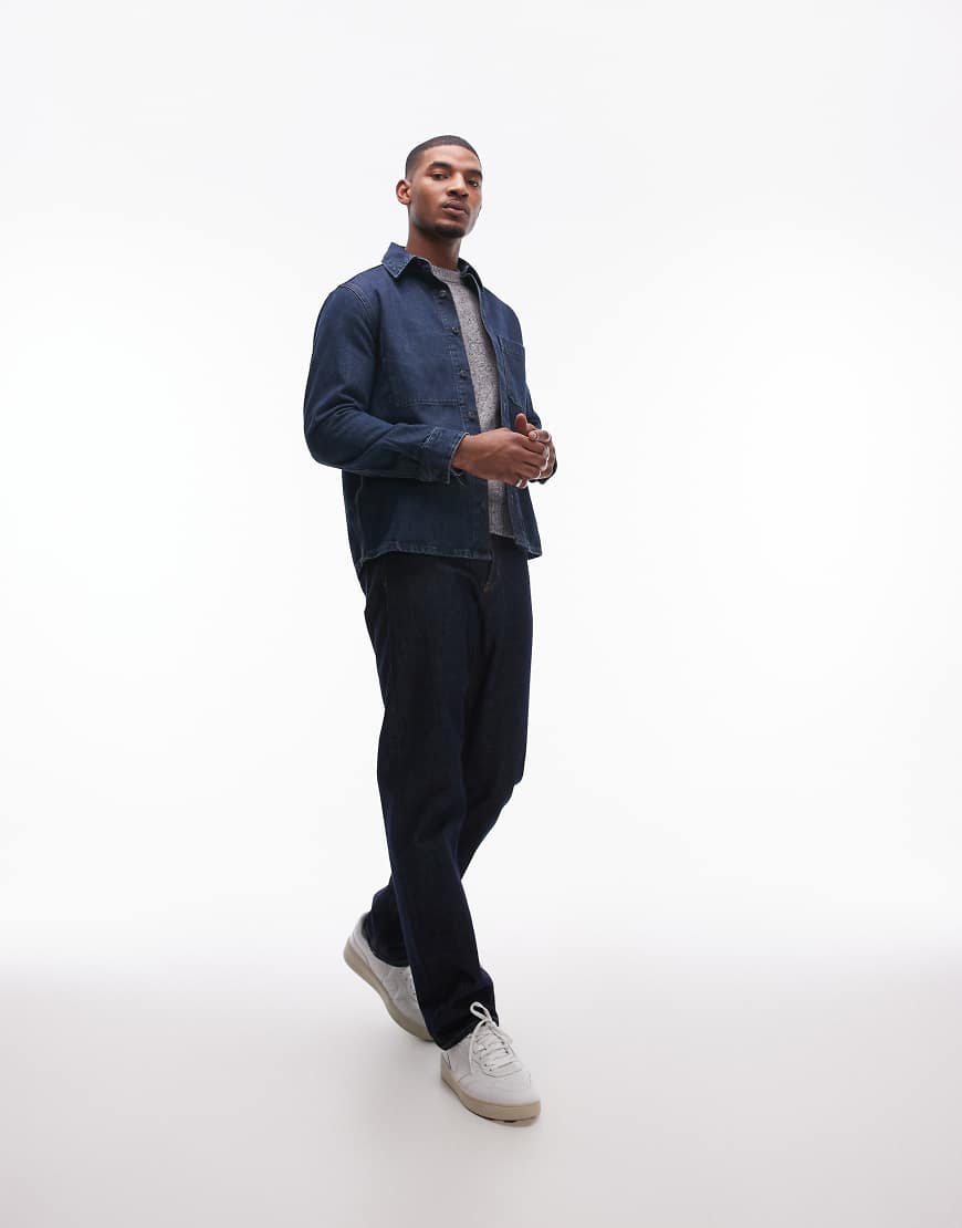 Mango - Jeans-Hemdjacke in Dunkelblau von Mango