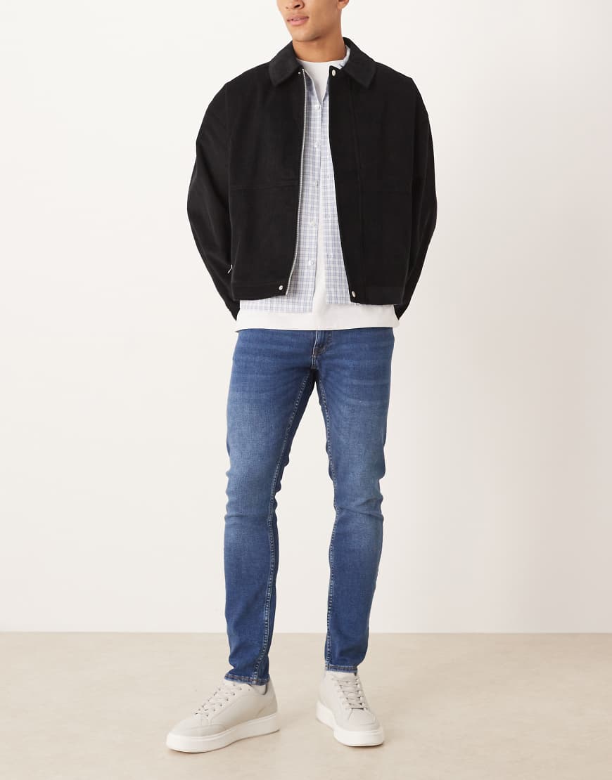 Mango - Jeans aus Baumwolle in Dunkelblau mit schmalem Schnitt von Mango