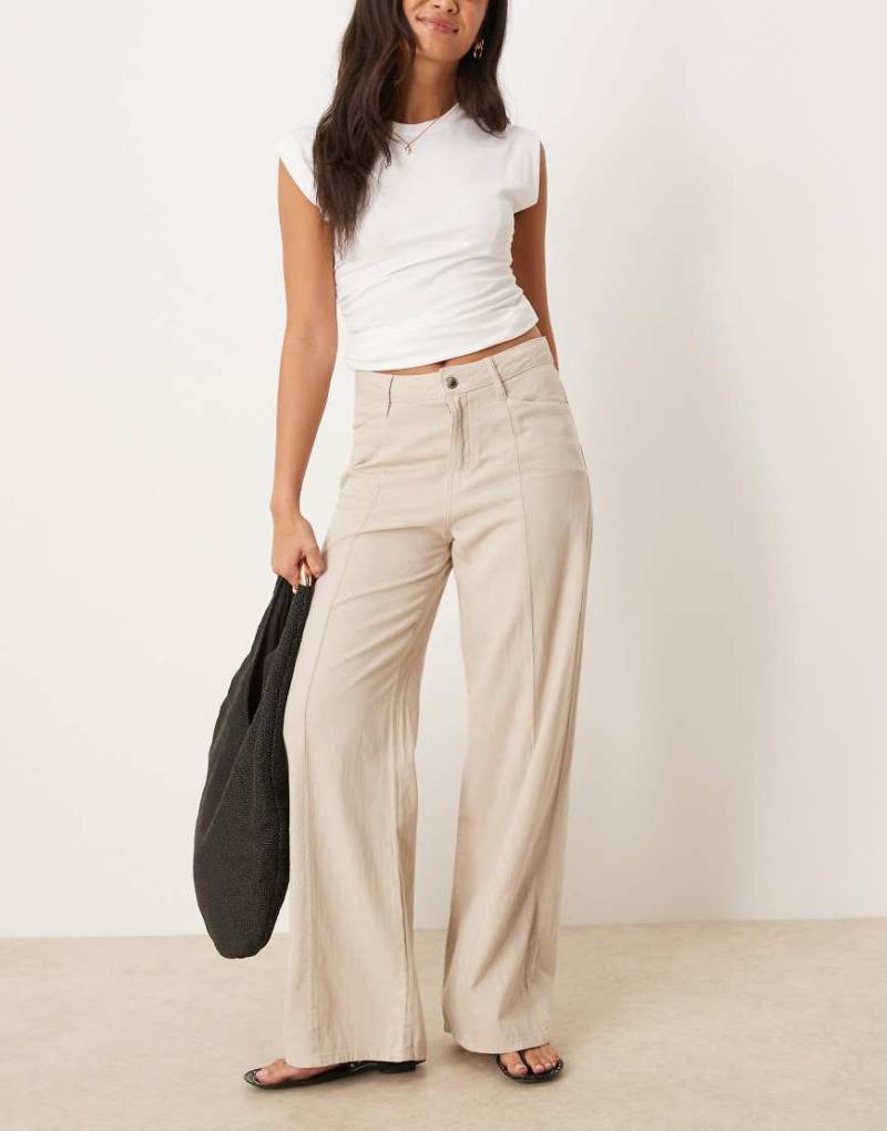 Mango - Jeans in Beige mit elastischem Bund und Falte vorne-Neutral von Mango