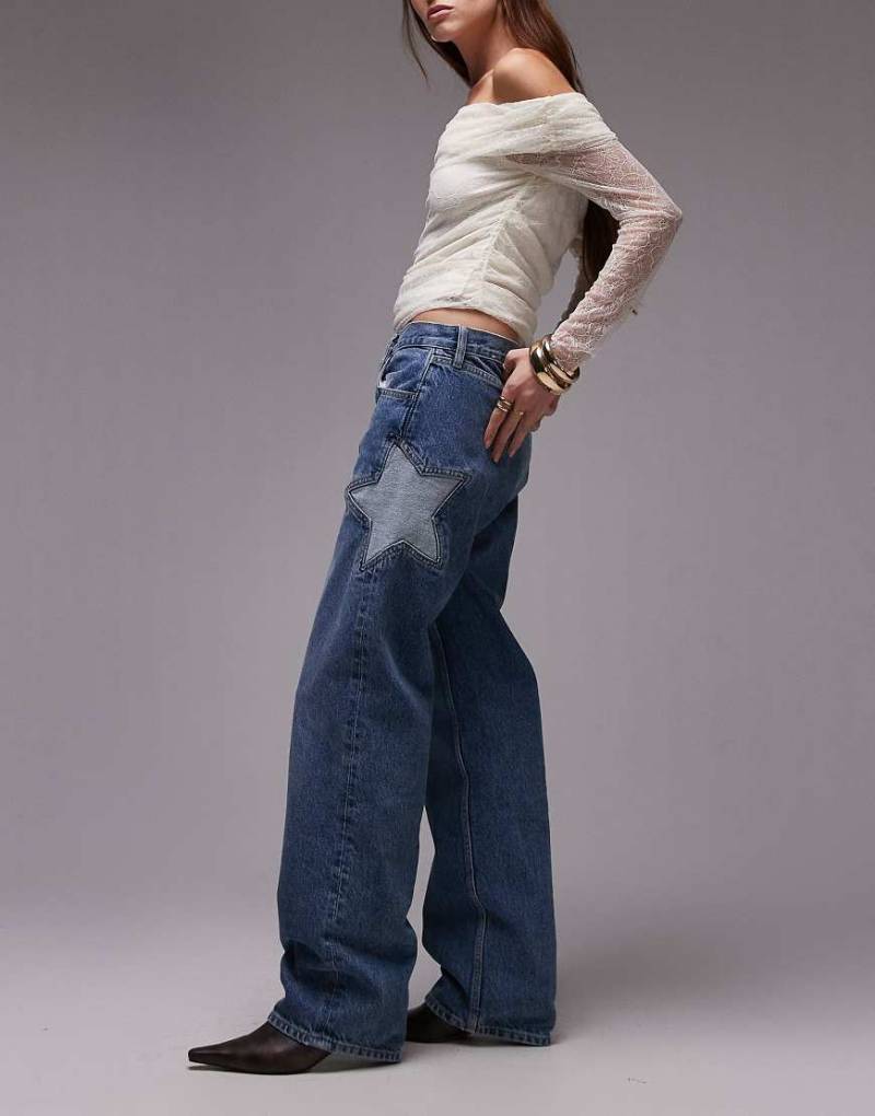 Mango - Jeans in Blau mit Sterndetail von Mango