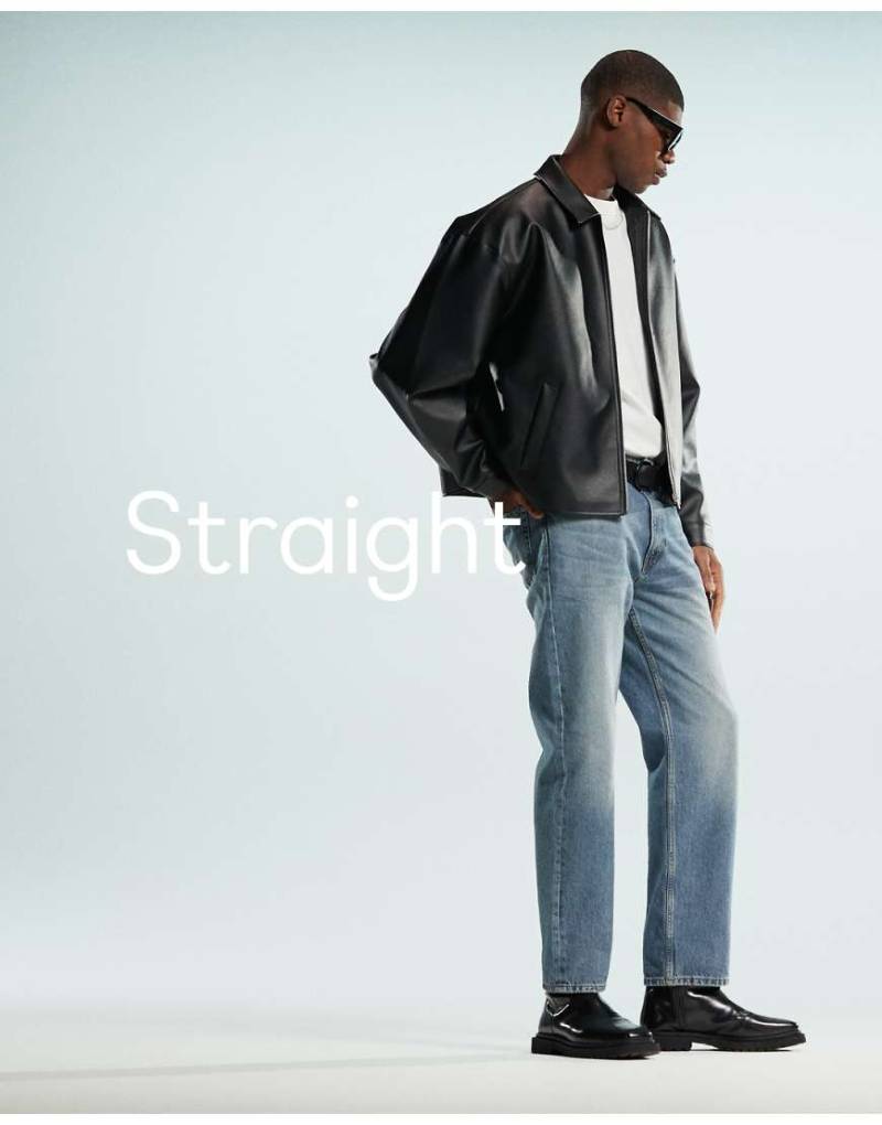 Mango - Moby - Jeans in Hellblau mit geradem, lockerem Schnitt von Mango