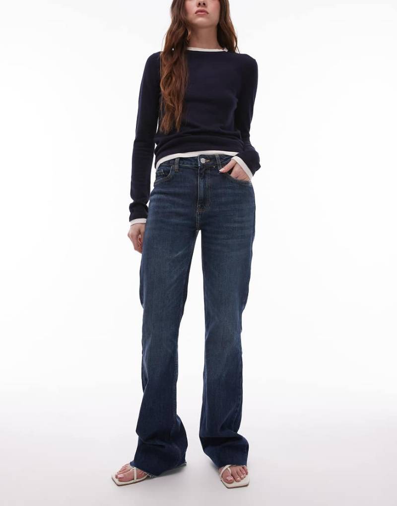 Mango - Fiona - Jeans in Indigoblau mit ausgestelltem Bein von Mango
