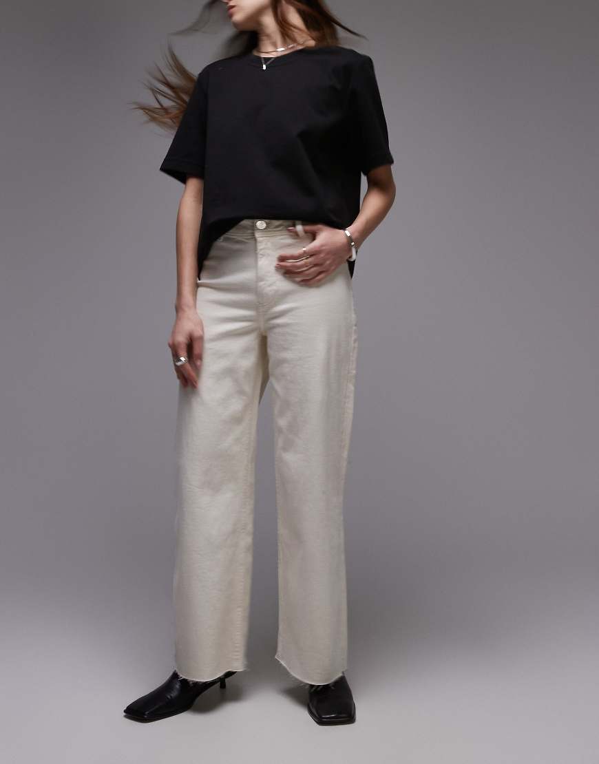 Mango - Catherin - Jeans in Weiß mit weitem Bein Mango - Catherin - Jeans in Weiß mit weitem Bein von Mango