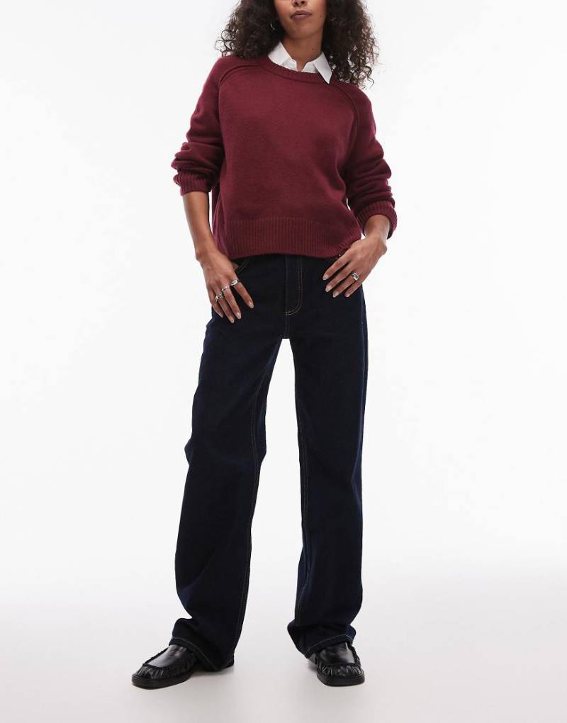 Mango - Jeans in dunkelblauer Waschung mit hohem Bund und geradem Bein von Mango