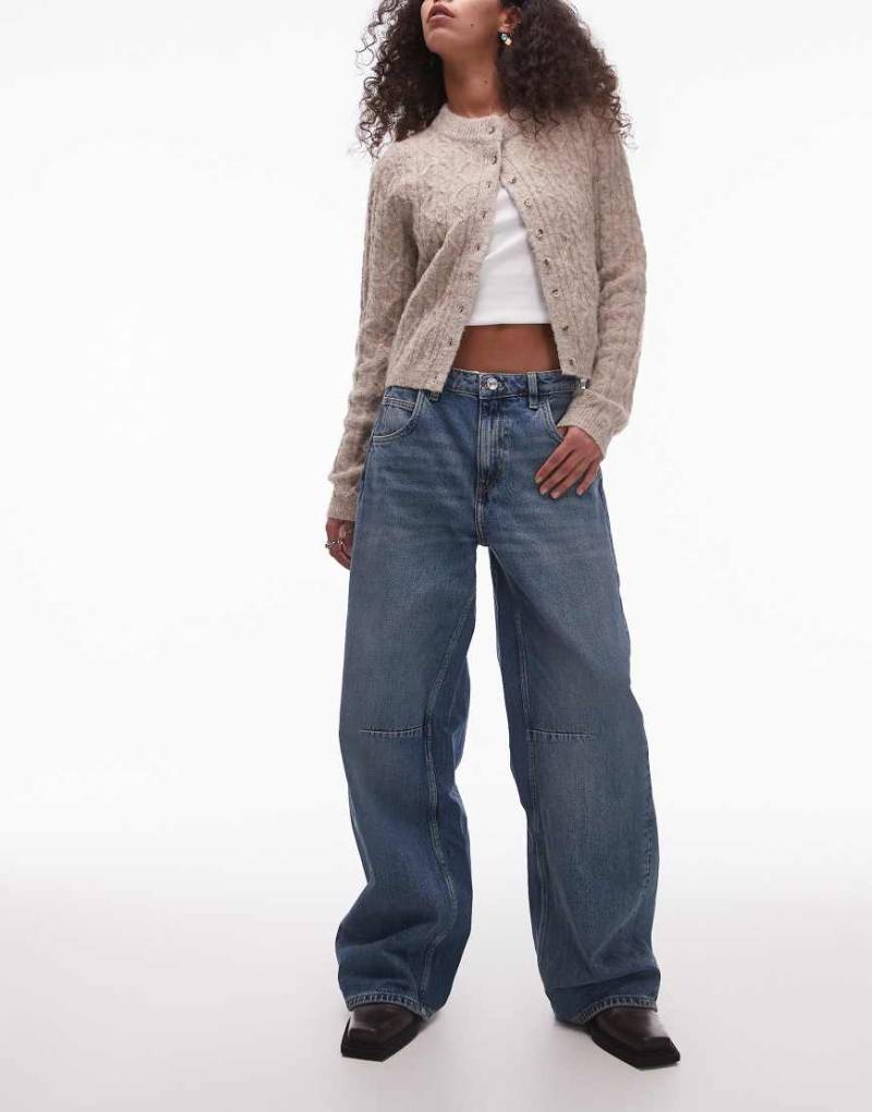 Mango - Astrid - Jeans in verwaschenem Blau mit Nahtdetail von Mango