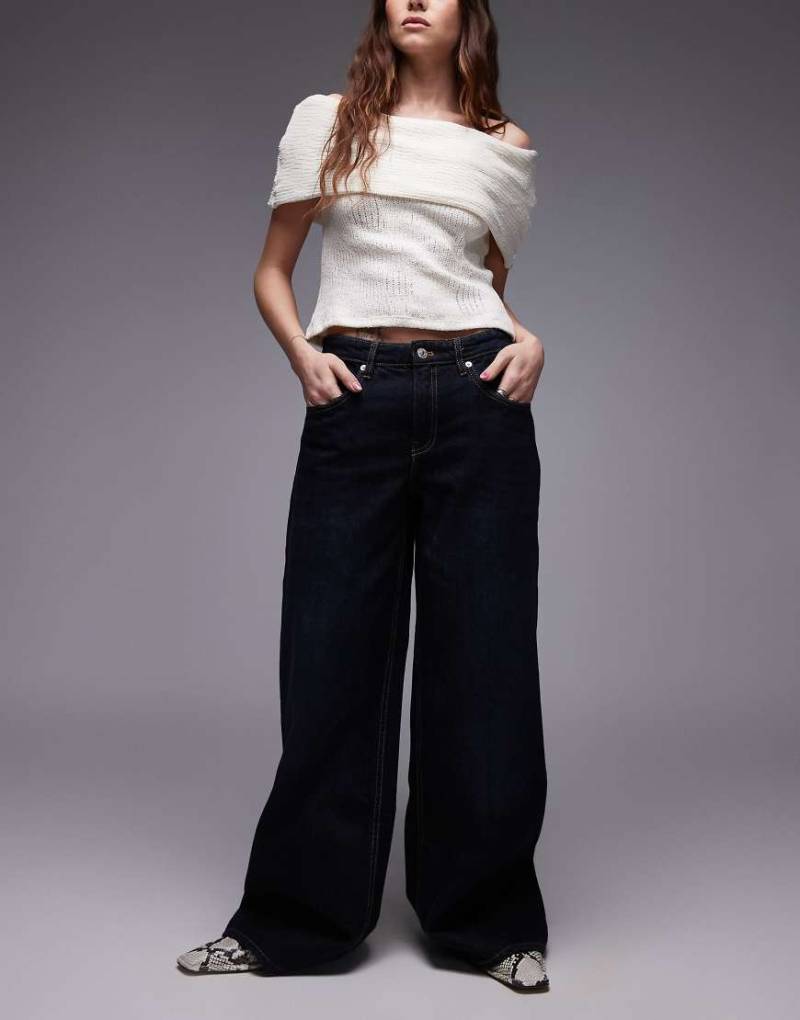 Mango - Annie - Jeans in Dunkelblau mit sehr weitem Schnitt von Mango