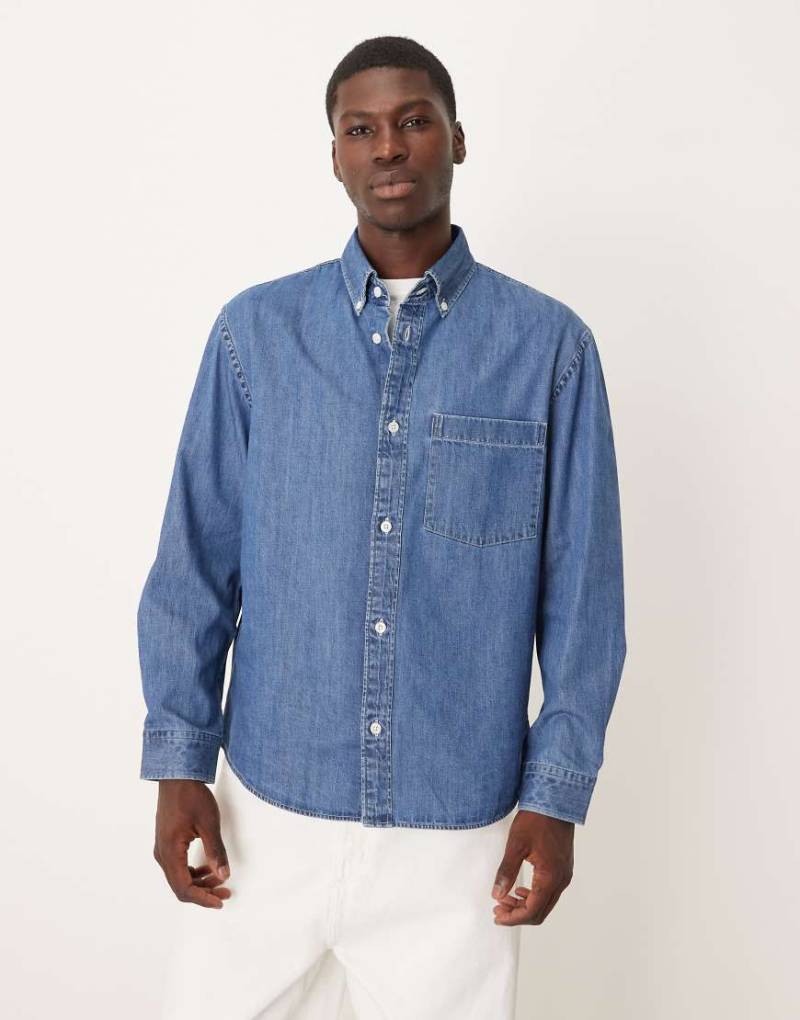 Mango - Jeanshemd aus 100% Baumwolle in Mittelblau Mango - Jeanshemd aus 100% Baumwolle in Mittelblau von Mango