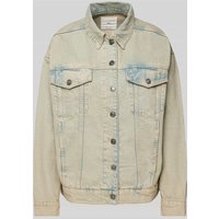 Mango Jeansjacke im Used-Look Modell 'MAYA' in Hellblau, Größe L von Mango