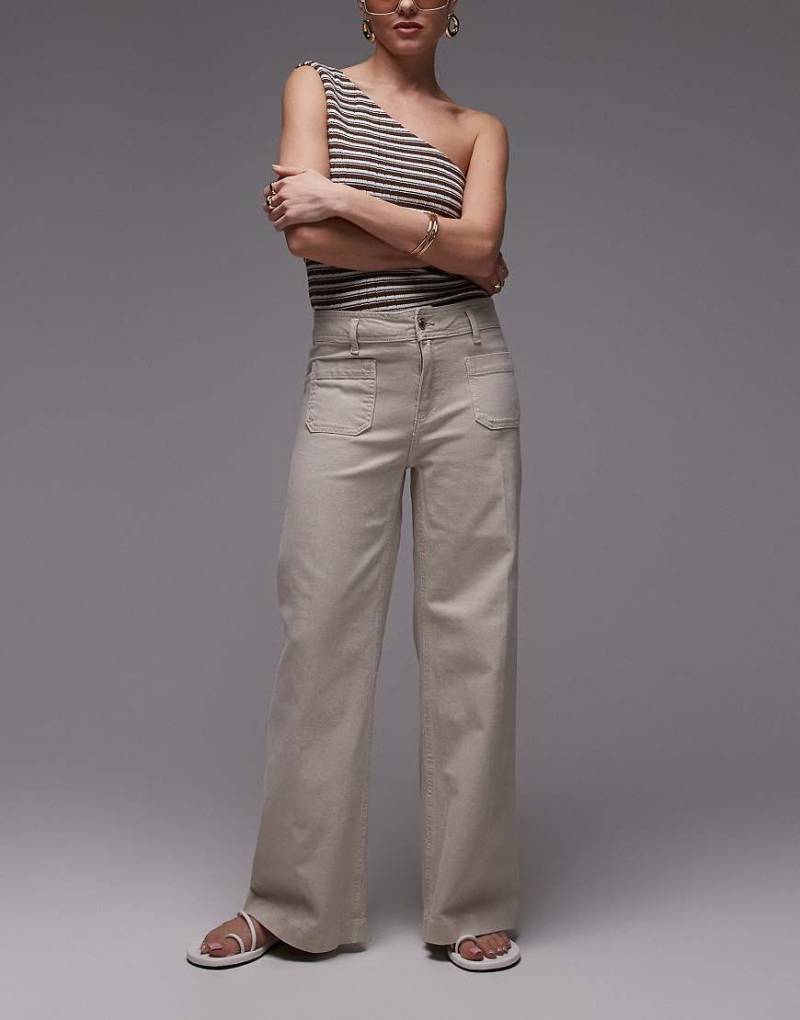 Mango - Jessie - Jeans in Ecru mit geradem Bein und Vordertaschen-Neutral von Mango