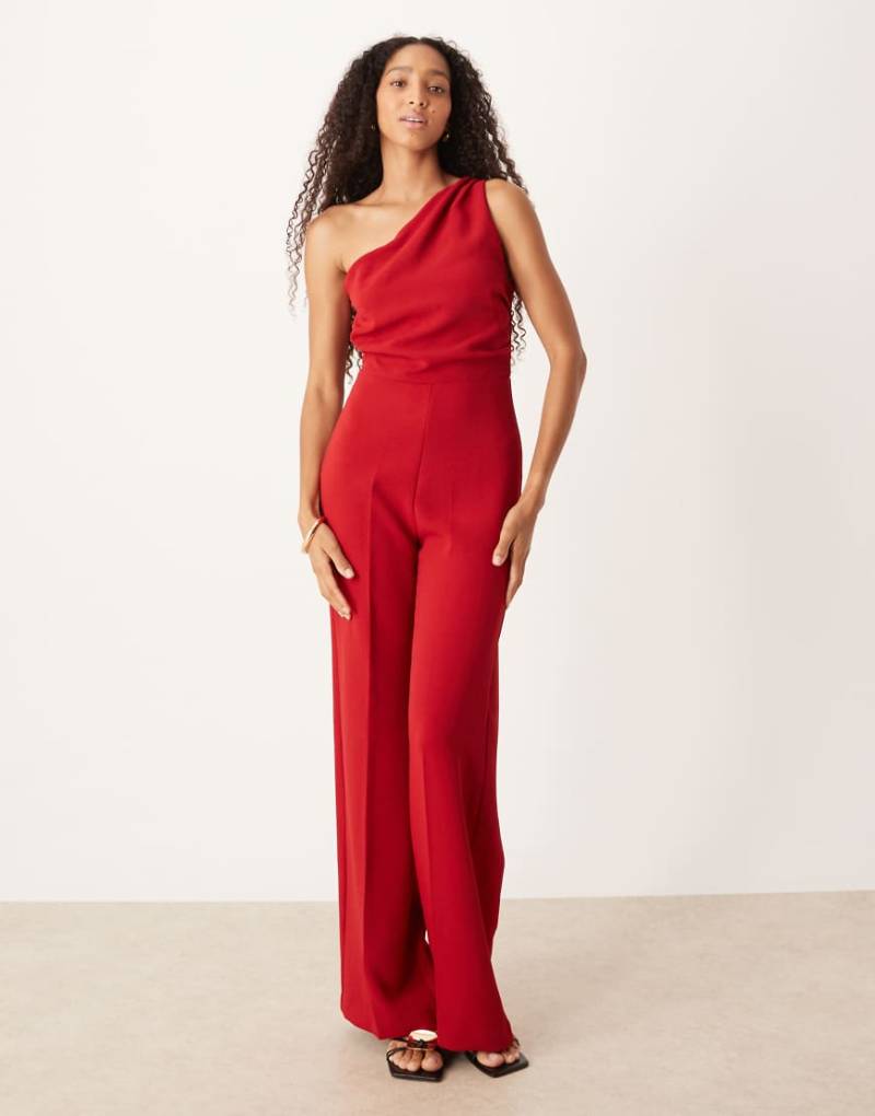 Mango - Jumpsuit in Rot mit One-Shoulder-Träger von Mango